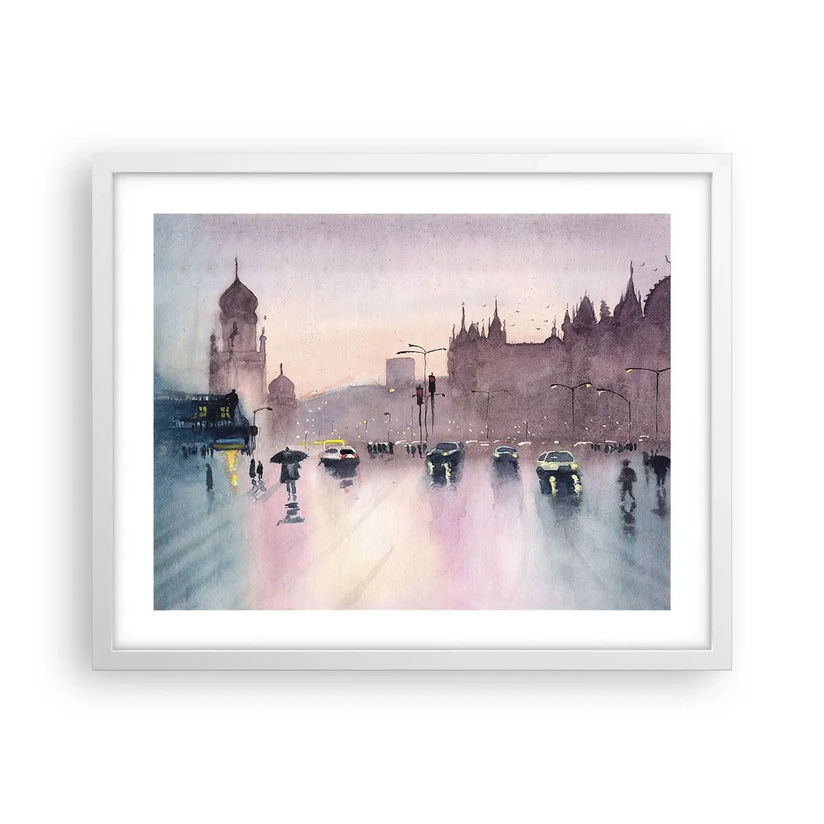 Poster in white frmae - In a Rainy Fog - 50x40 cm
