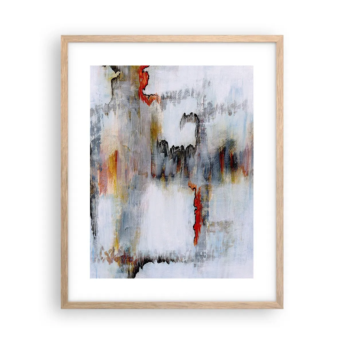 Poster in light oak frame - With a Stick on Water - 40x50 cm