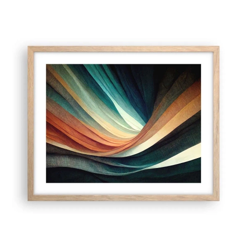 Poster in light oak frame - Woven from Colours - 50x40 cm
