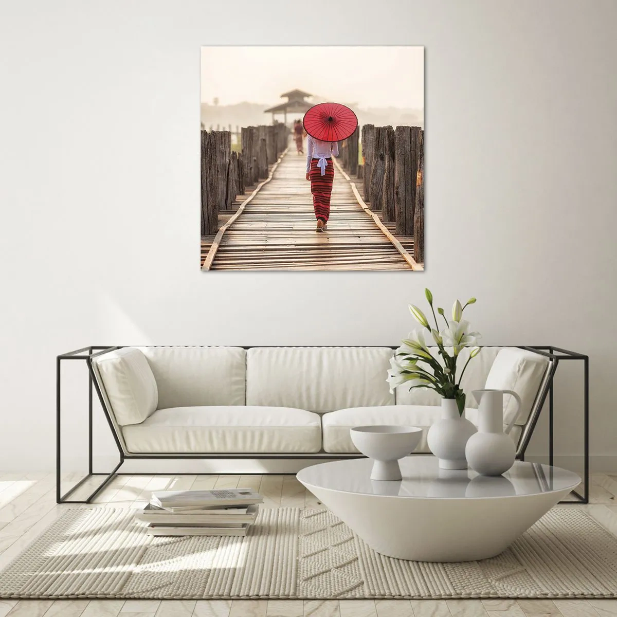 Glass picture - On an Old Bridge - 70x70 cm