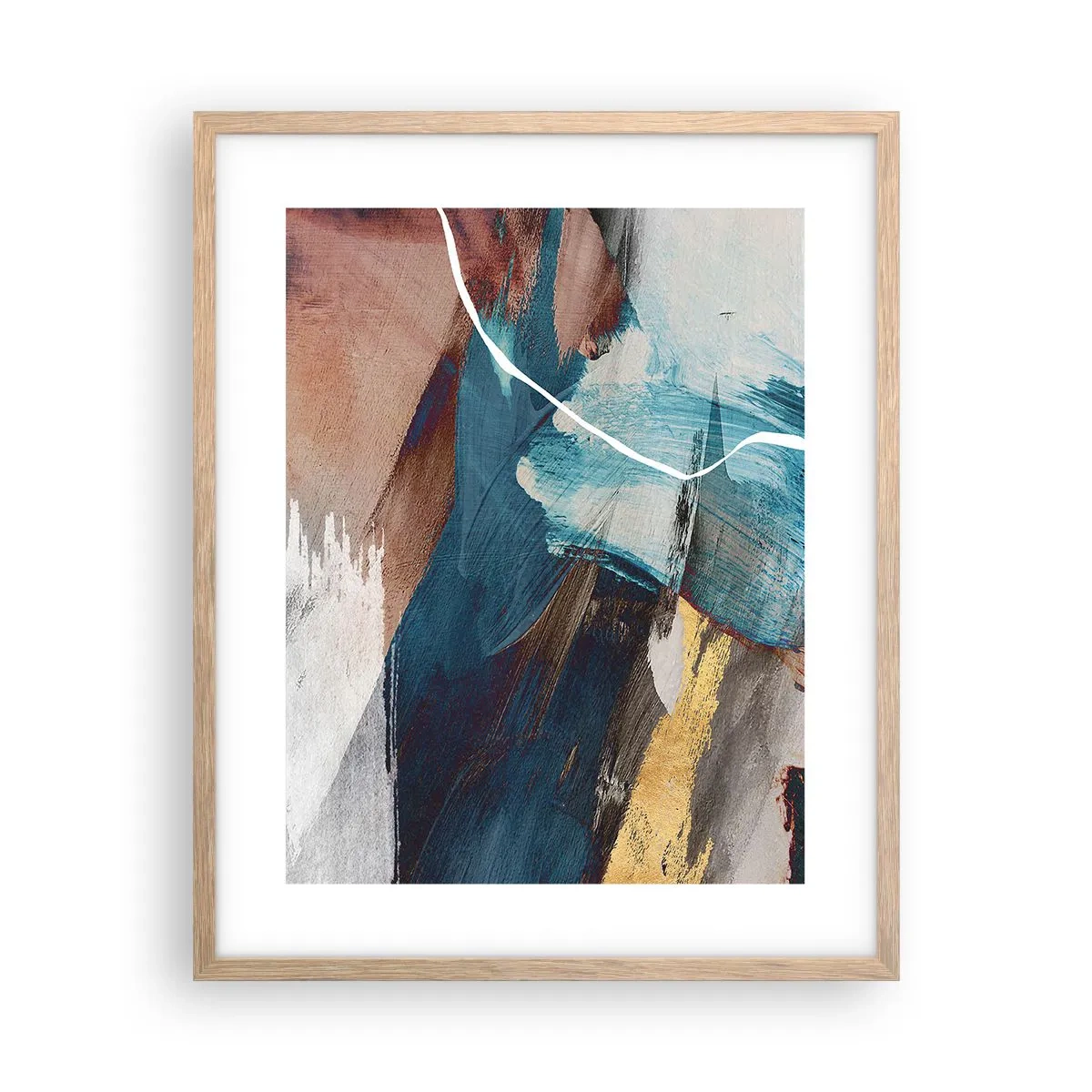 Poster in light oak frame - With Panache and Energy - 40x50 cm