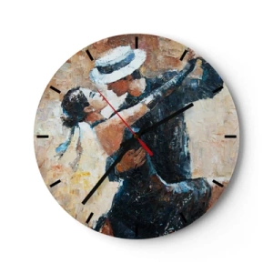 Wall clock - Clock on glass - Rudolf Valentino Style - 40x40 cm