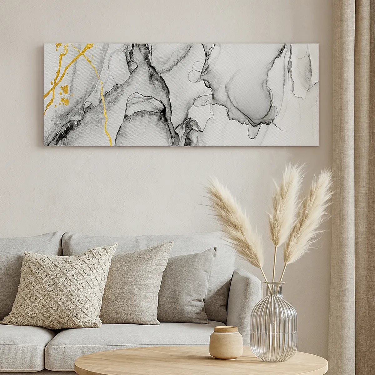 Canvas picture - Composition with a Golden Motif - 30x30 cm