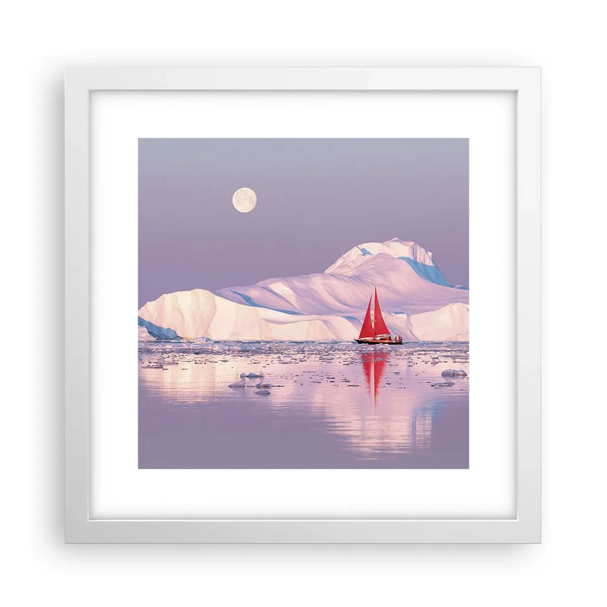 Poster in white frmae - Heat of the Sail, Cold of the Ice - 30x30 cm