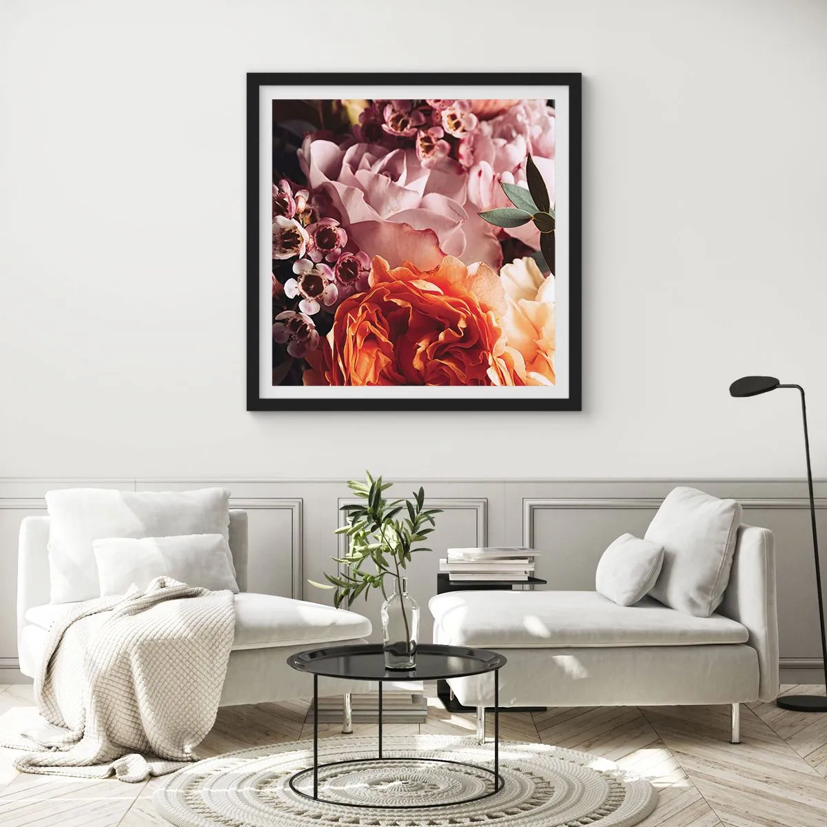 Poster in black frame - Wrapped by Beauty - 40x40 cm