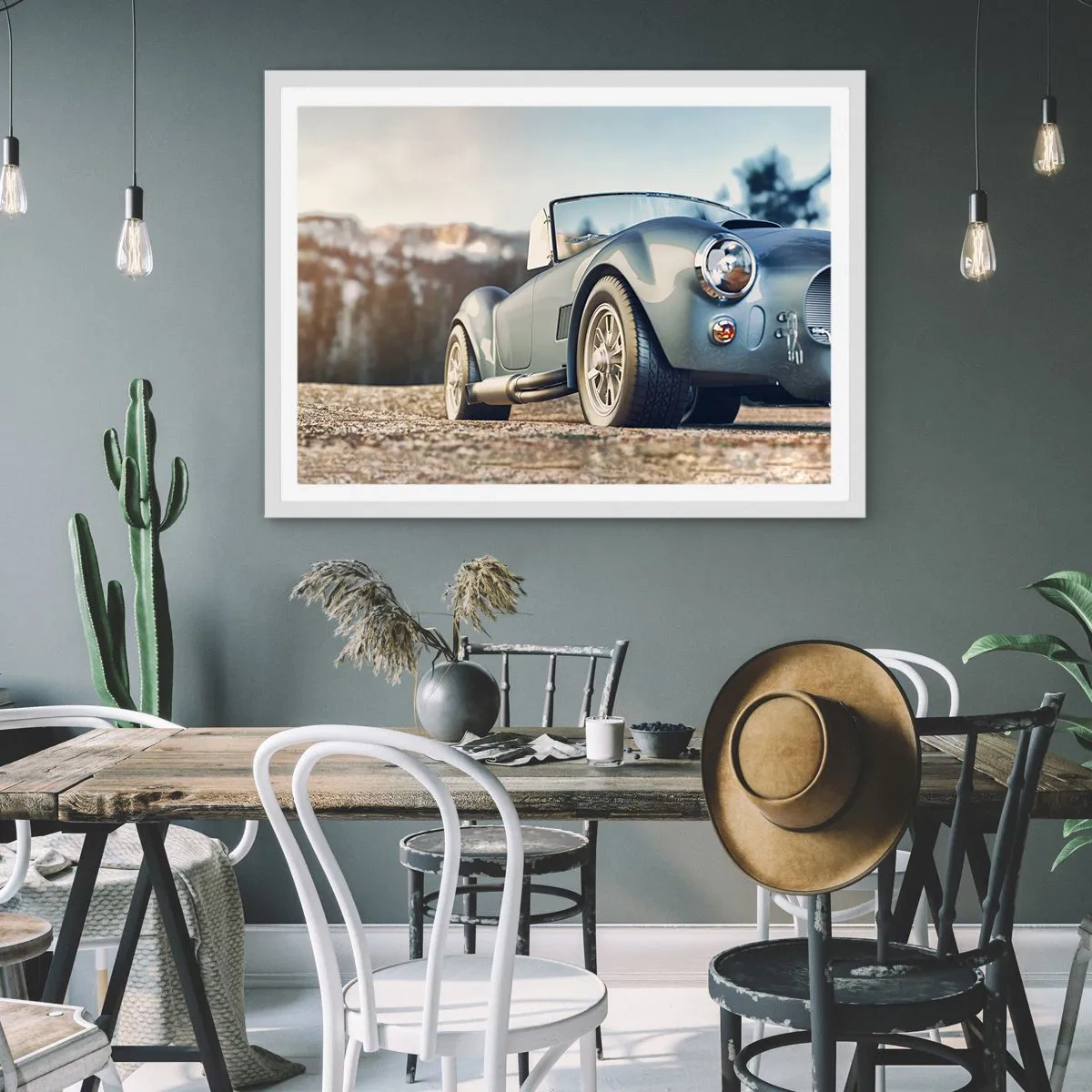 Poster in white frmae - Styel Is What Counts - 100x70 cm