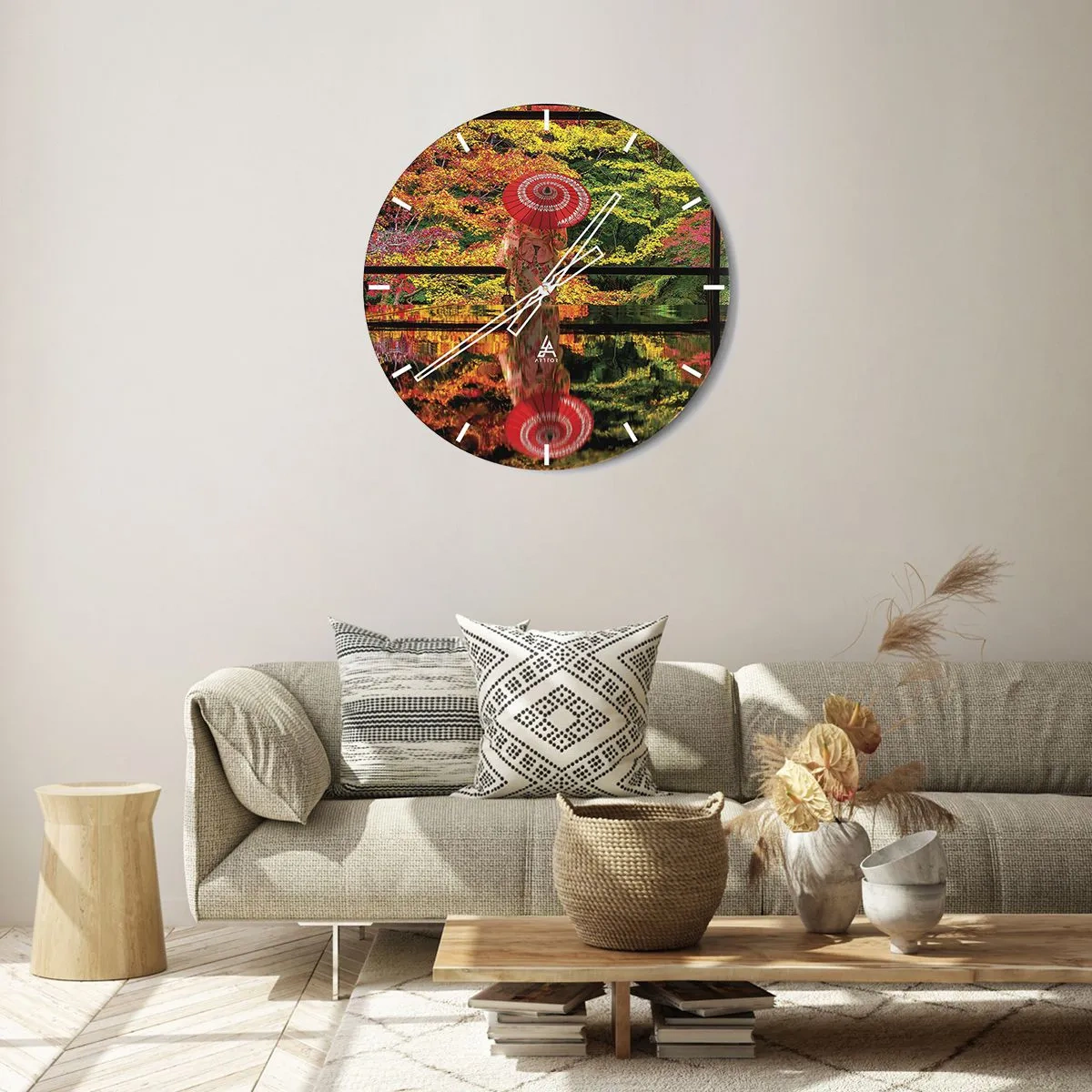 Wall clock - Clock on glass - In a Temple of Nature - 40x40 cm