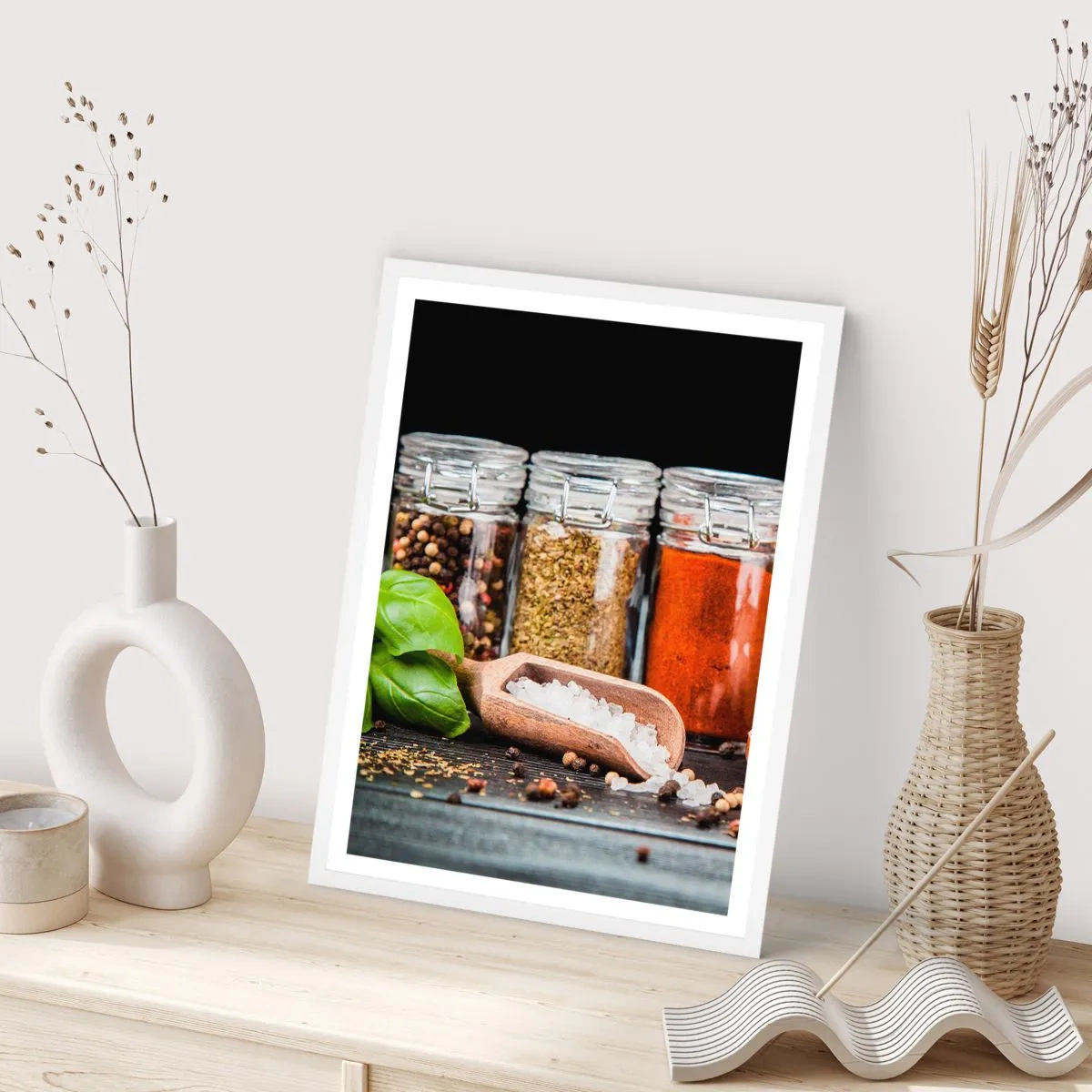 Poster in white frmae - Spicing Up Life - 50x70 cm