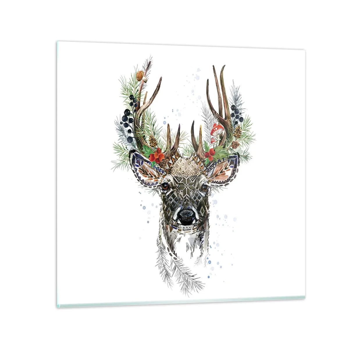 Glass picture - In Christmas Attire - 60x60 cm