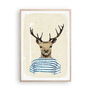 Poster in light oak frame - Becaue I Like Striped T-Shirts - 70x100 cm