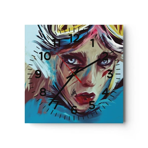 Wall clock - Clock on glass - Road Mistress - 30x30 cm