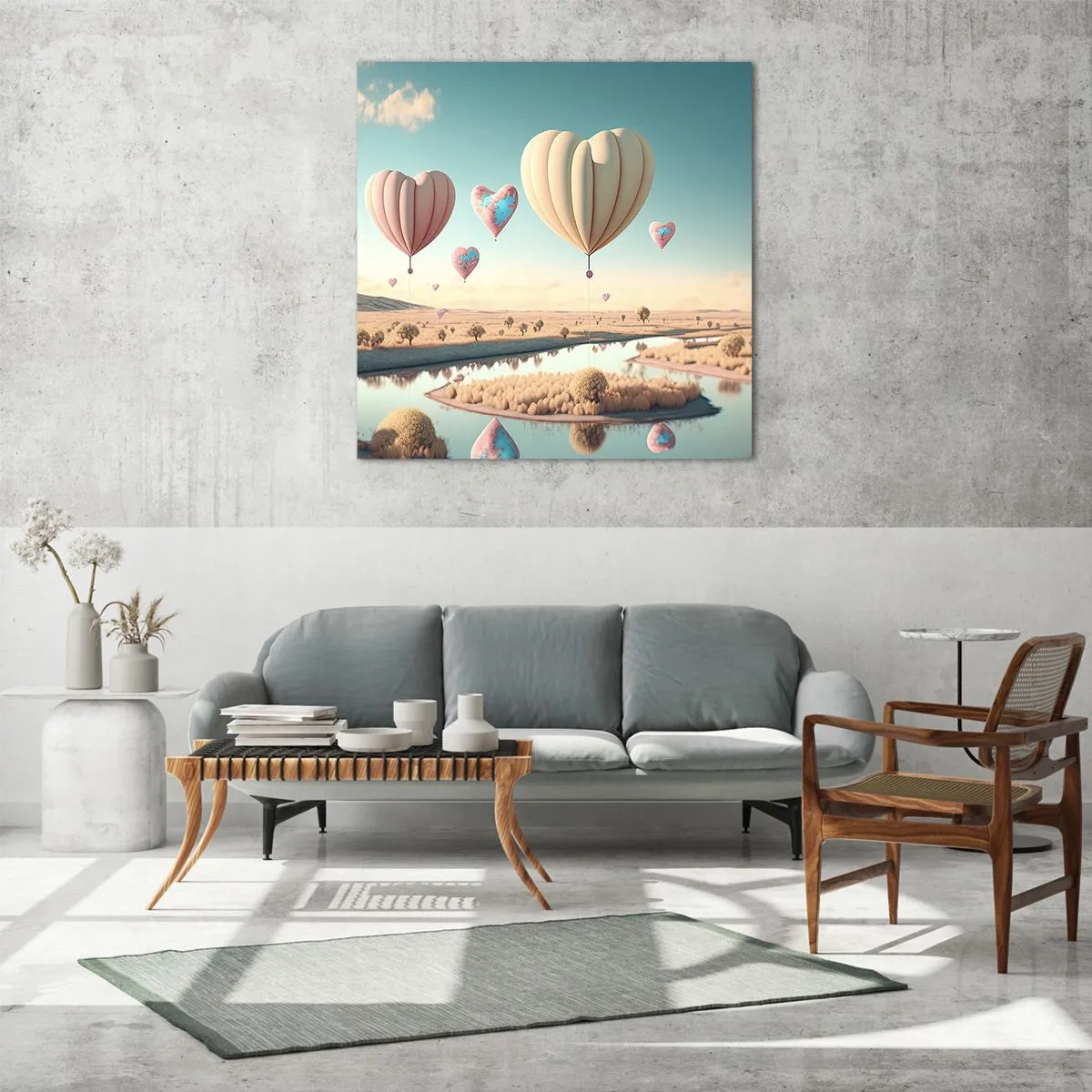 Glass picture - Love Lifts You up - 40x40 cm