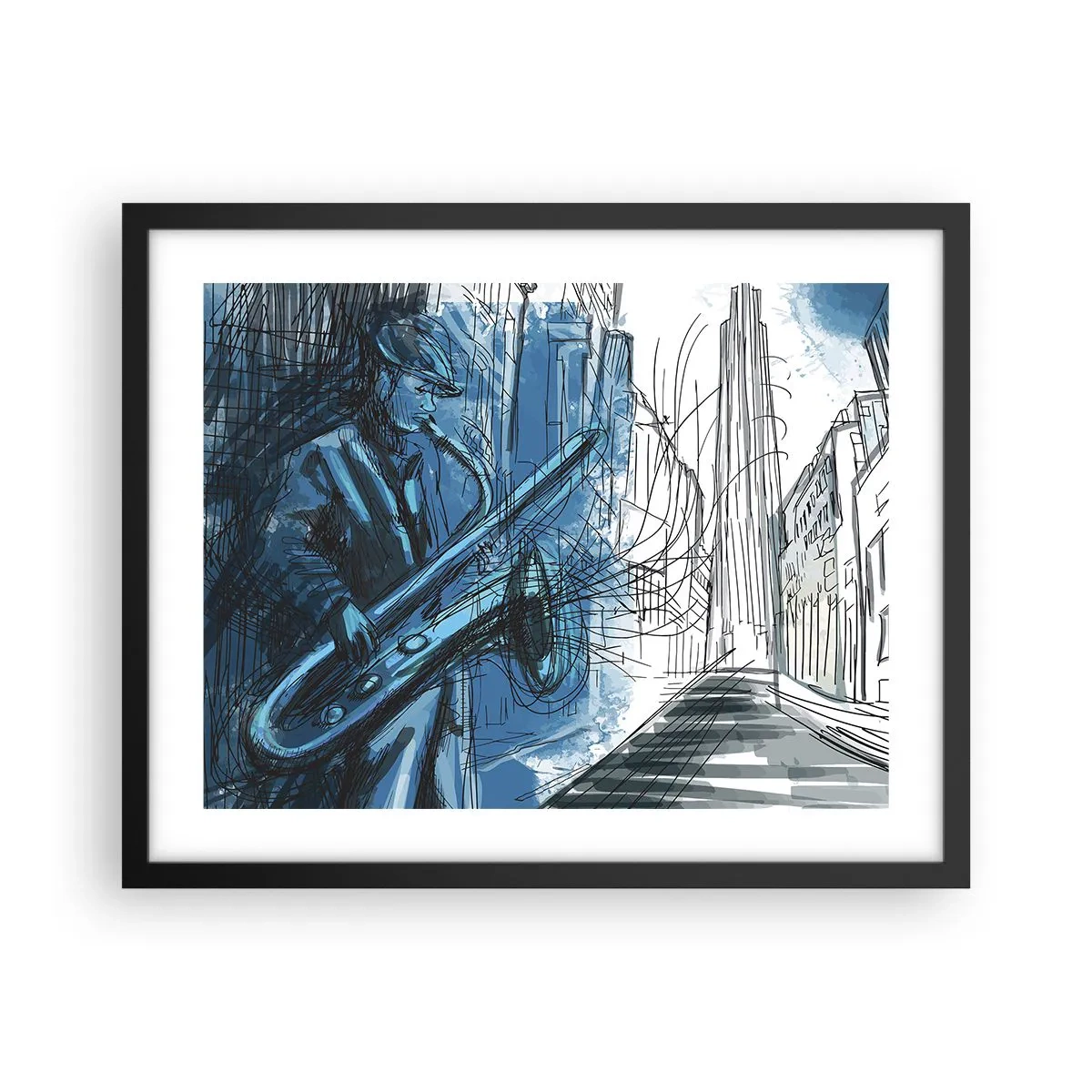 Poster in black frame - City Rhapsody - 50x40 cm