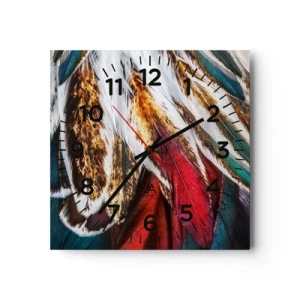 Wall clock - Clock on glass - Secrets of Flight - 40x40 cm