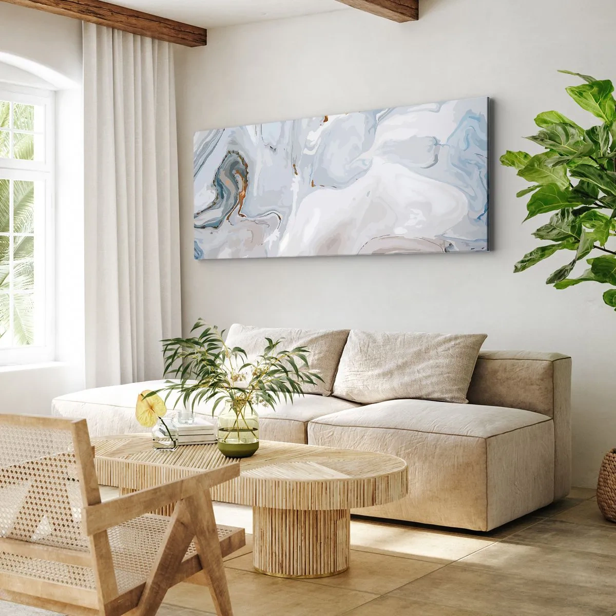 Canvas picture - White Fusion - 120x50 cm