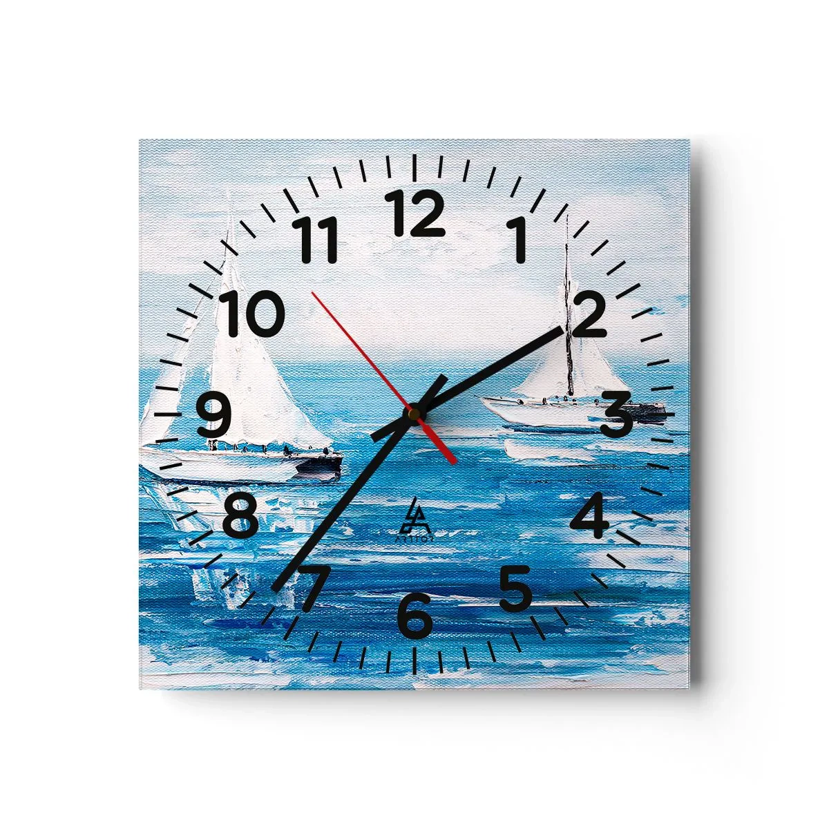 Wall clock - Clock on glass - With a Friend by the Side - 30x30 cm