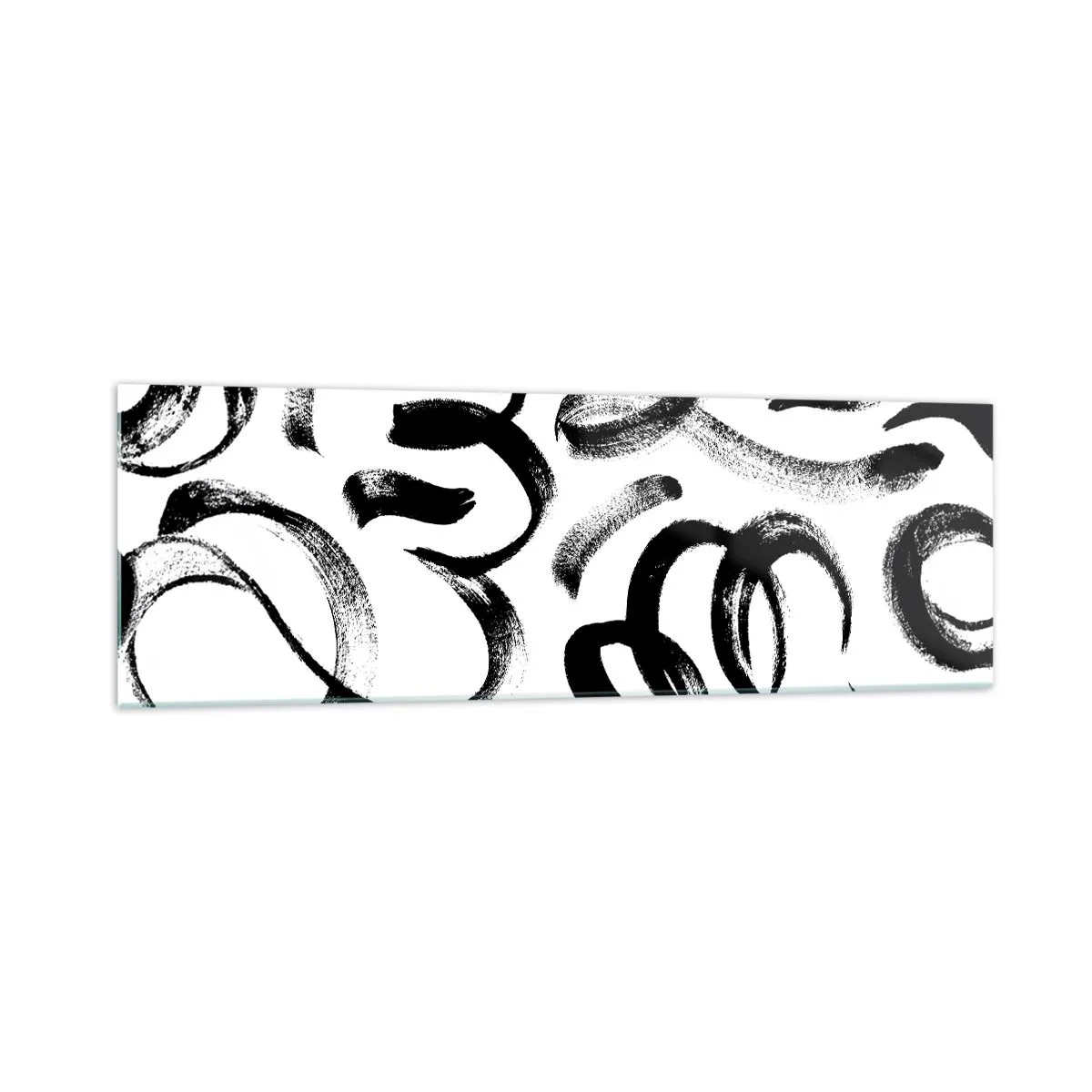 Glass picture - Black on White - 160x50 cm