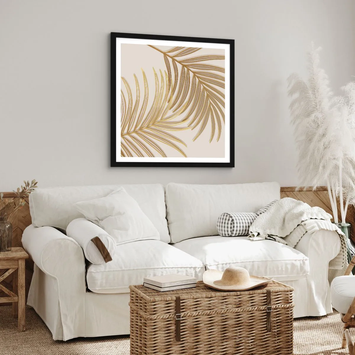 Poster in black frame - Golden Palm! - 40x40 cm
