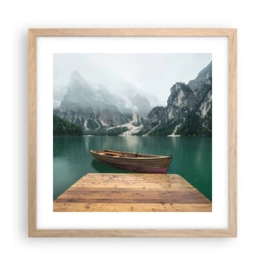 Poster in light oak frame - Boat Found Solitude - 40x40 cm
