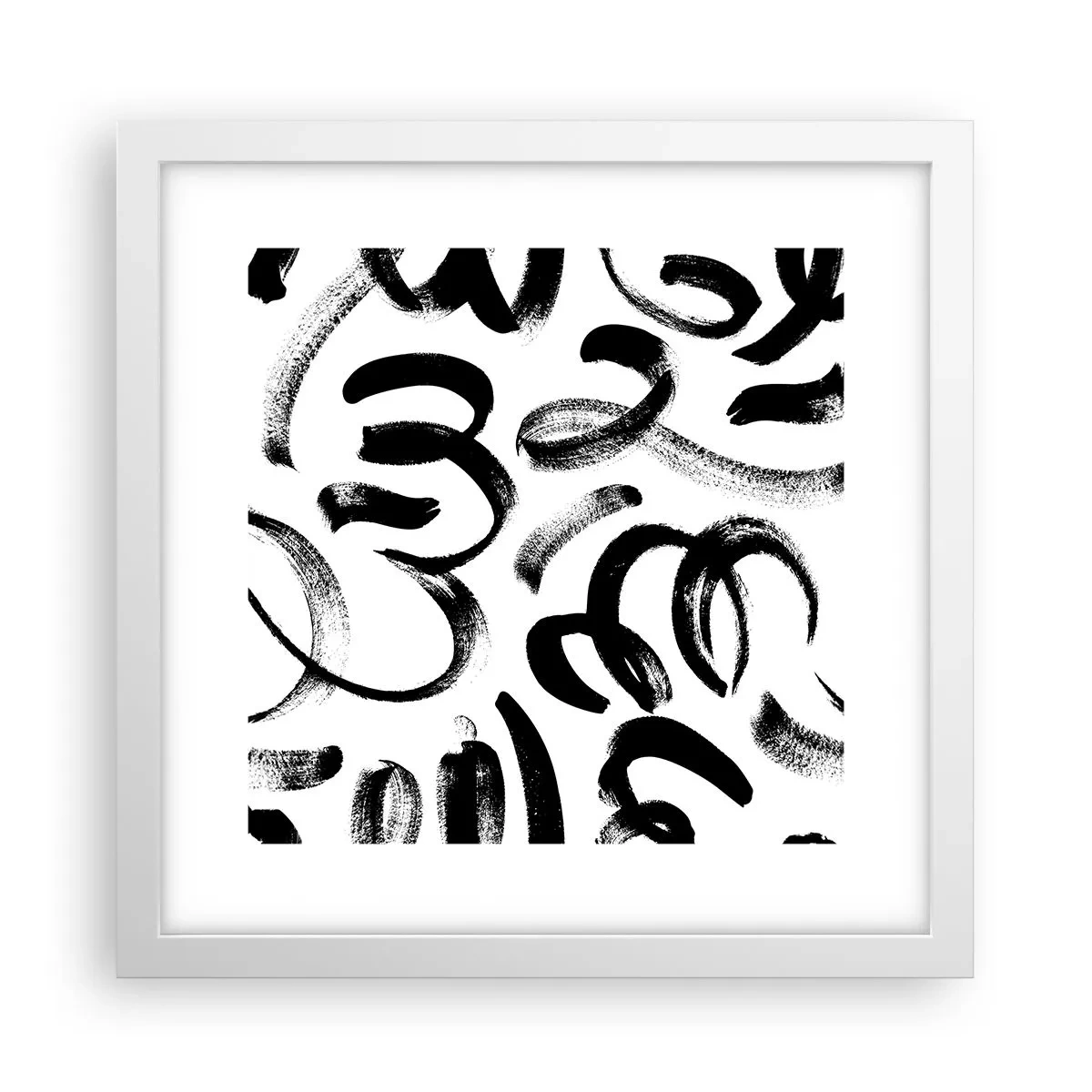 Poster in white frmae - Black on White - 30x30 cm