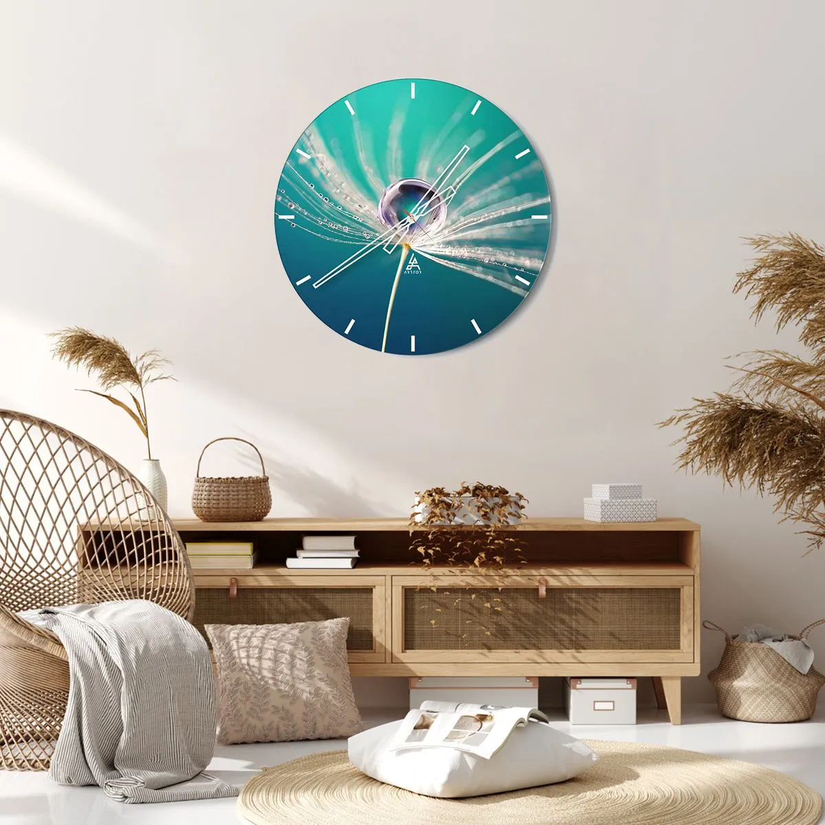 Wall clock - Clock on glass - Mystical Moment - 30x30 cm