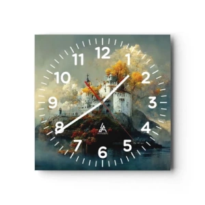 Wall clock - Clock on glass - Beginning of a Romantic Tale - 30x30 cm