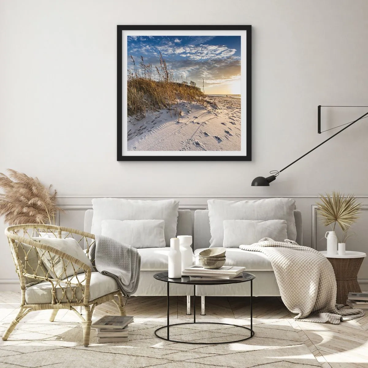 Poster in black frame - Invitation to a Walk - 60x60 cm