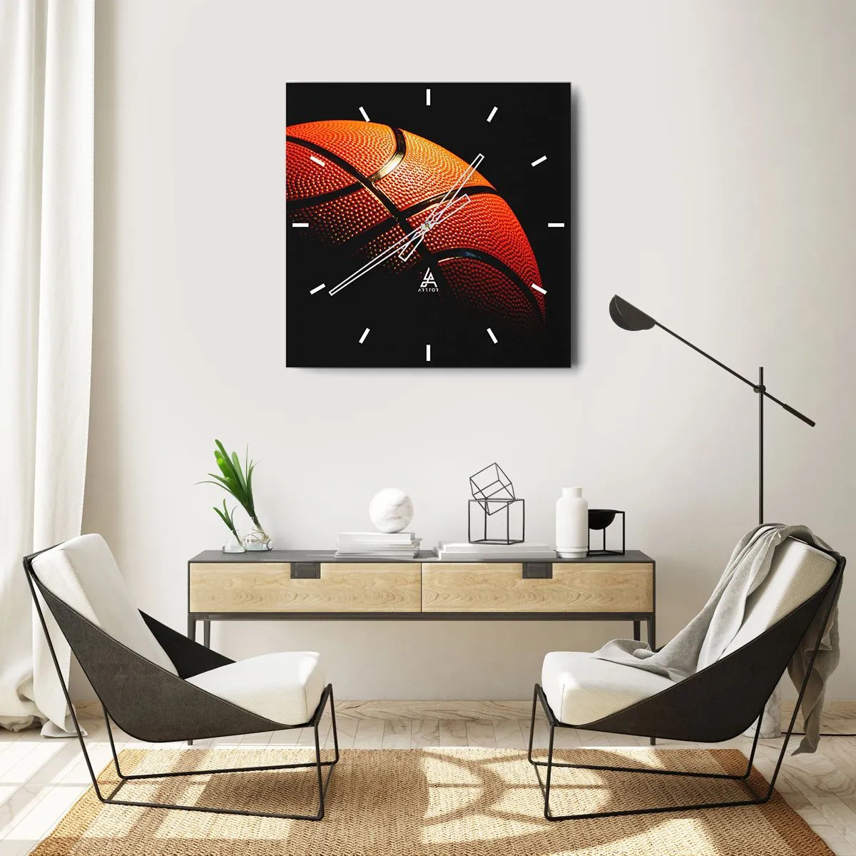 Wall clock - Clock on glass - Beautiful Like a Planet - 40x40 cm