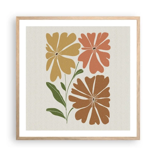 Poster in light oak frame - Nature and Geometry - 60x60 cm
