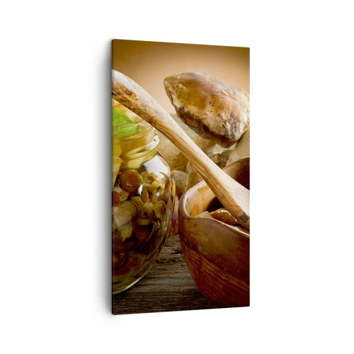 Canvas picture - Boletus Fresh or Salted: Flavour of Autumn - 45x80 cm