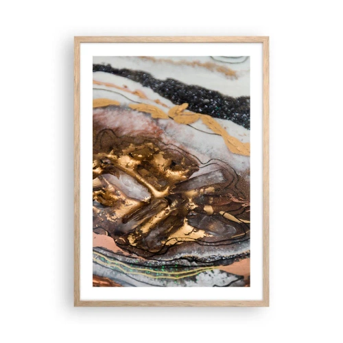 Poster in light oak frame - Element of the Earth - 50x70 cm