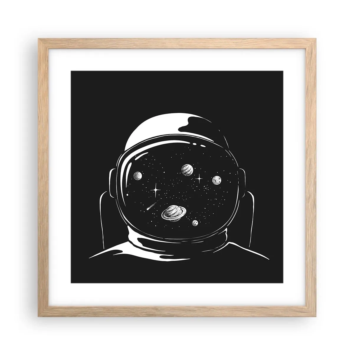 Poster in light oak frame - Quite a View - 40x40 cm