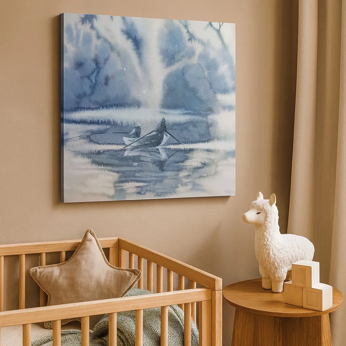 Canvas picture - Fishermen in Their Paradise - 30x30 cm