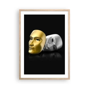 Poster in light oak frame - Life Is a Theatre - 50x70 cm