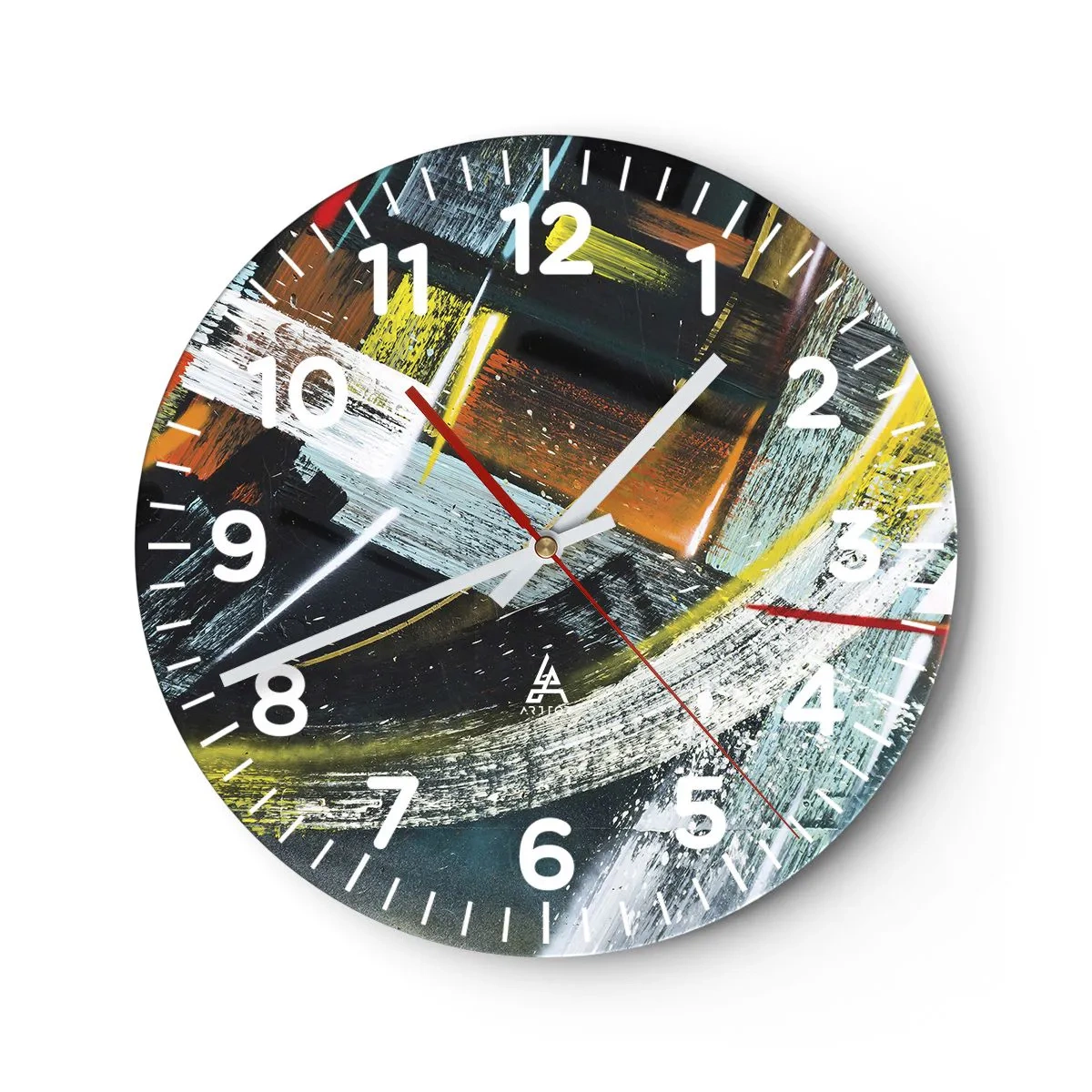 Wall clock - Clock on glass - Energy of Movement - 40x40 cm