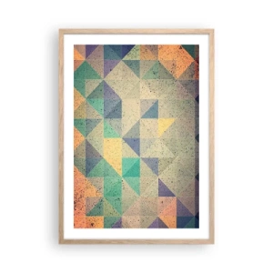 Poster in light oak frame - The Republic of Triangles - 50x70 cm