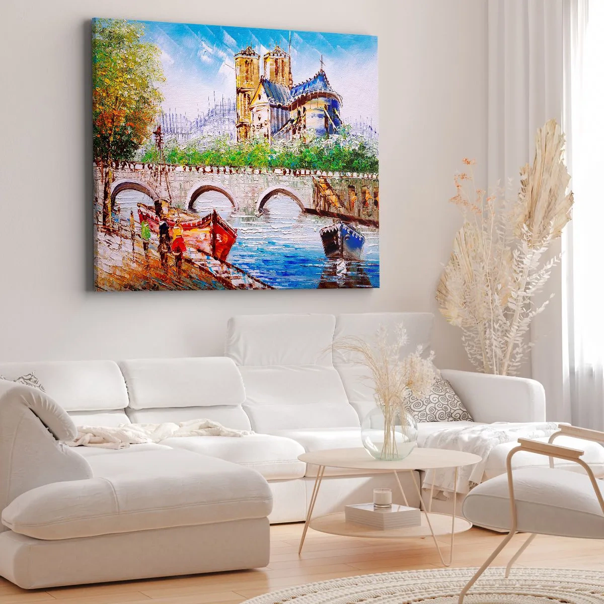 Canvas picture - Landscape with a bridge and a cathedral in a classical style - 70x50cm - Their Time Never Passes - Modern wall decoration for the living room and bedroom ARTTOR