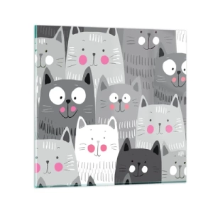 Glass picture - Cat's World - 60x60 cm