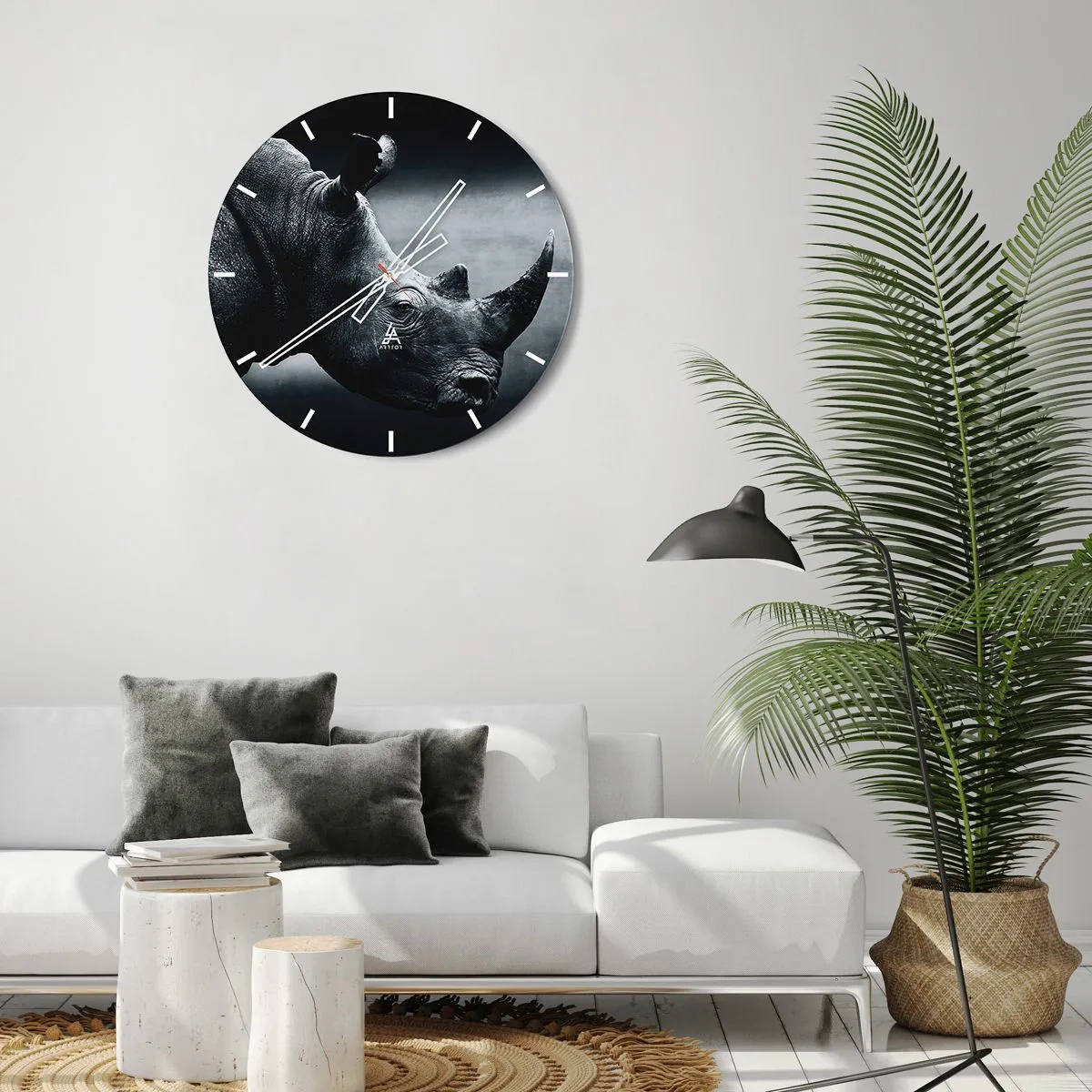 Wall clock - Clock on glass - Right Profile - 40x40 cm