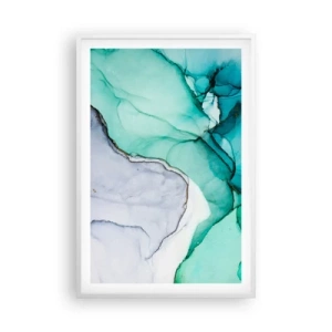 Poster in white frmae - Study in Turquoise - 61x91 cm