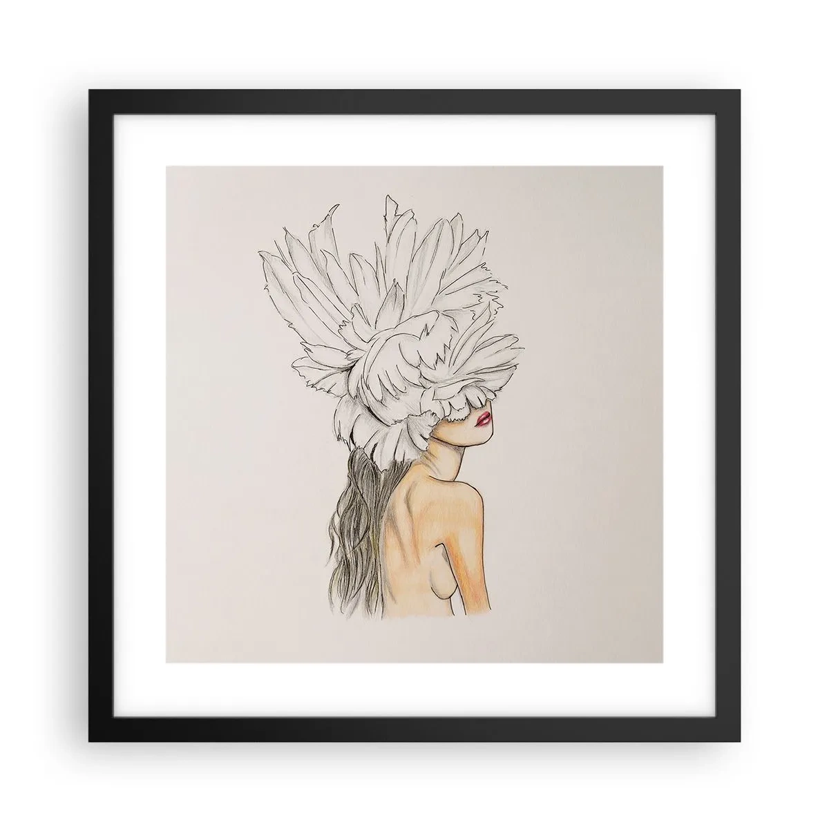 Poster in black frame - Crowned Beauty - 40x40 cm