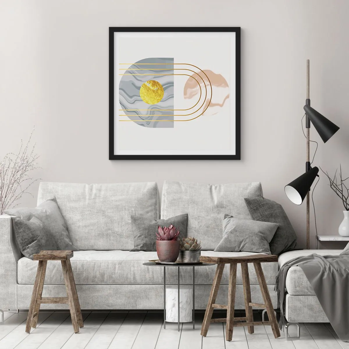 Poster in black frame - Brightness nad Shine - 40x40 cm