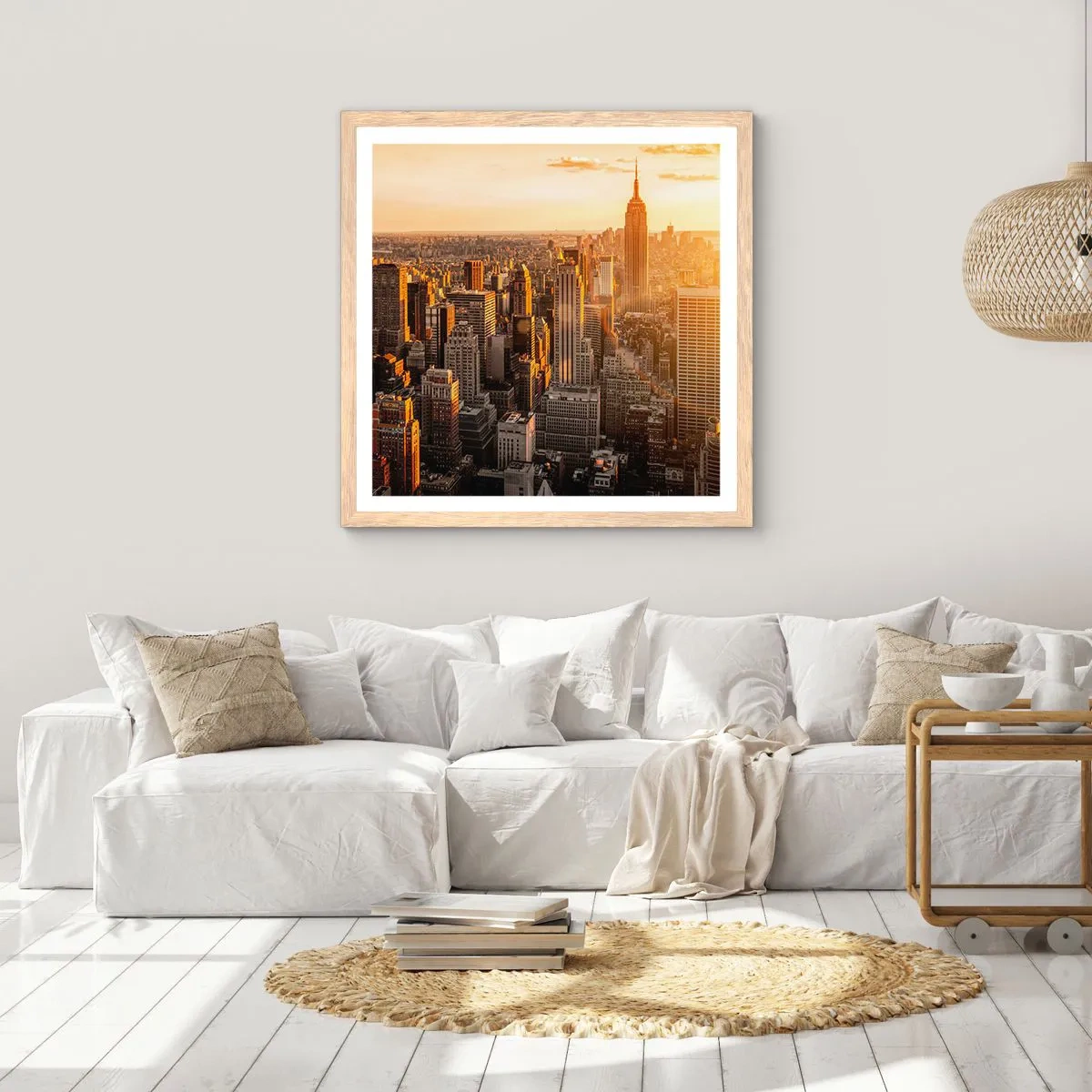 Poster in light oak frame - Growing in the Sun - 60x60 cm