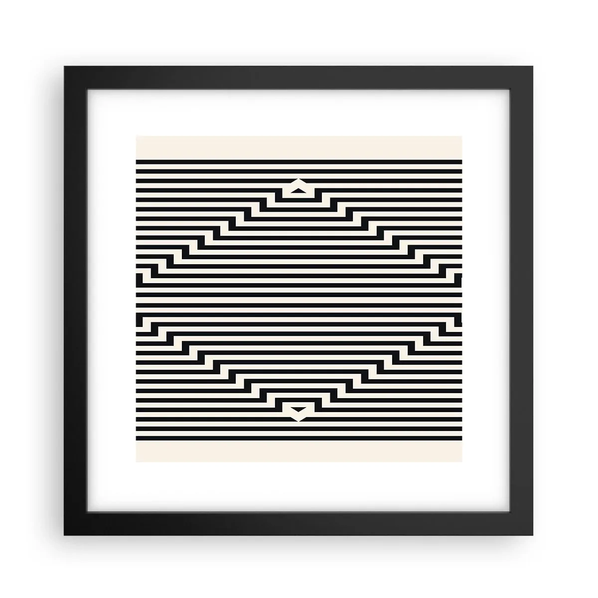 Poster in black frame - Geometrical Illusion - 30x30 cm