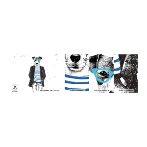 Photo Wallpaper Sample Standard Eco - Gentleman Dog - Abstraction, Man, Dog - 100x30 cm