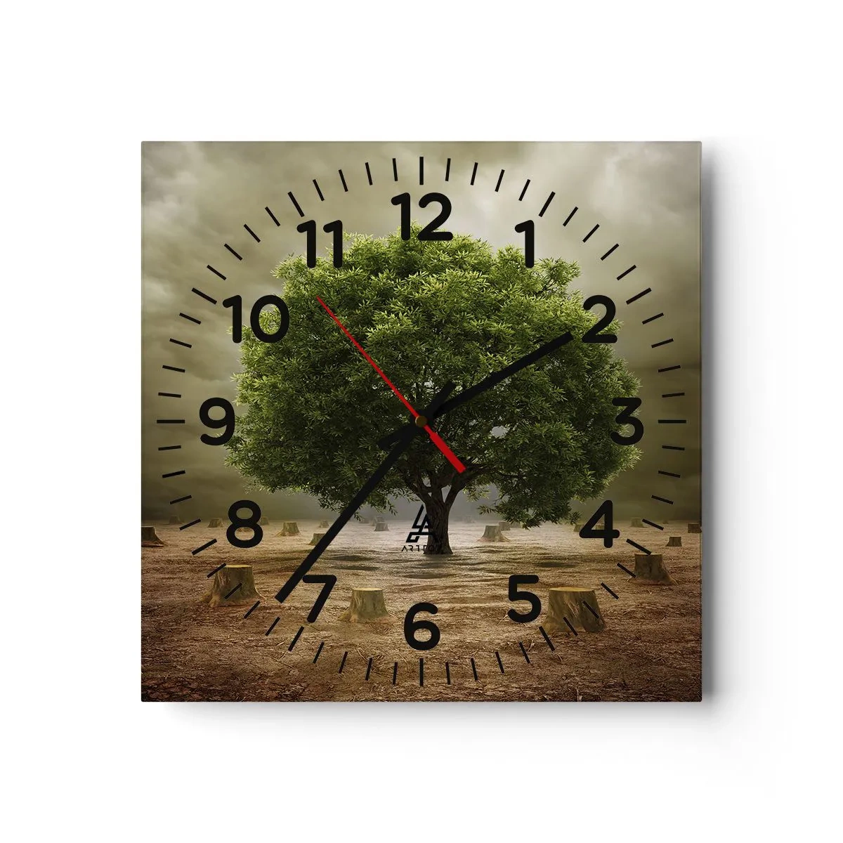 Wall clock - Clock on glass - Entire Hope - 40x40 cm
