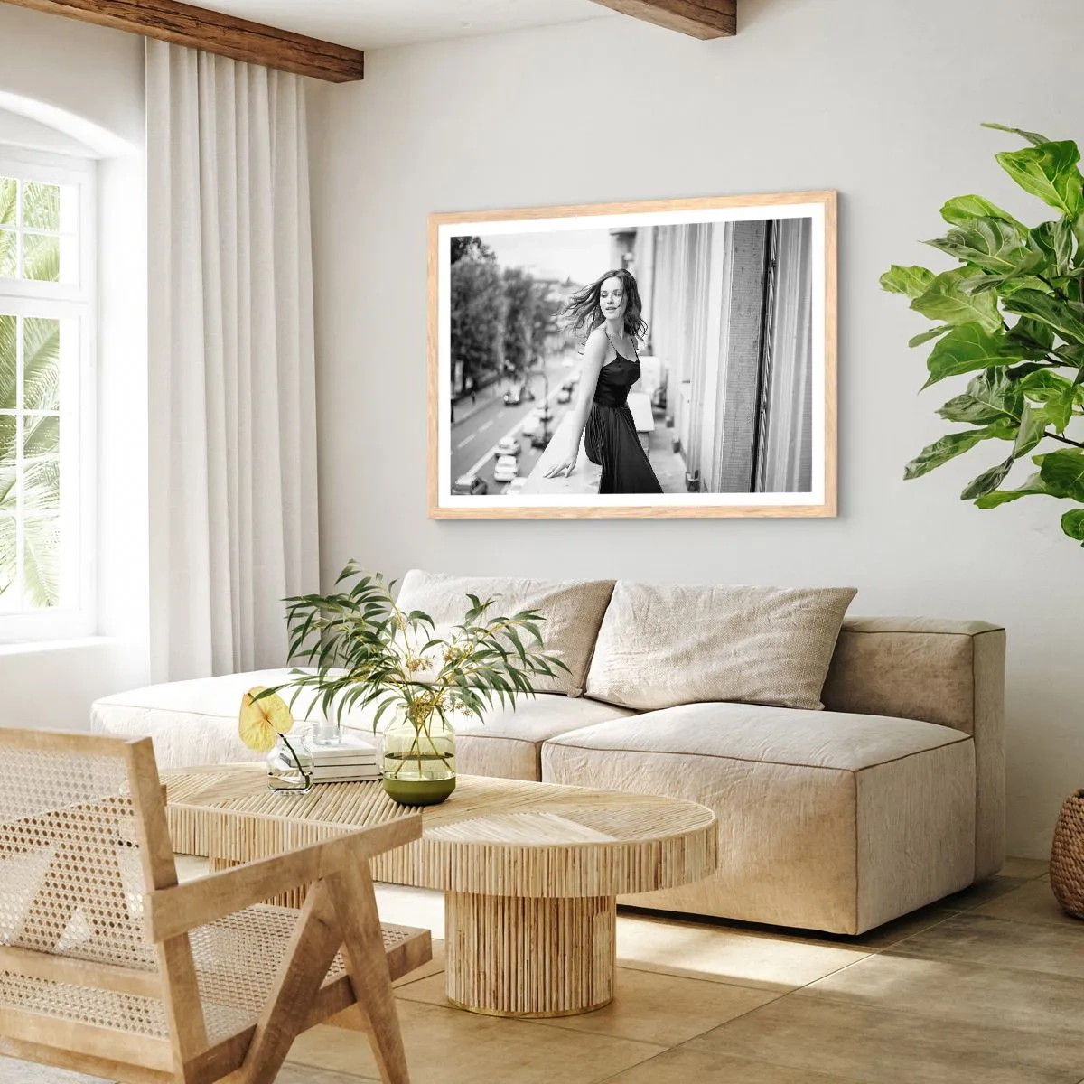 Poster in light oak frame - Certainly a Parisian - 70x50 cm