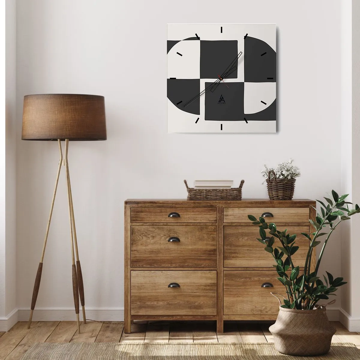 Wall clock - Clock on glass - Antithesis-Synthesis - 30x30 cm