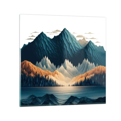 Glass picture - Perfect Mountain Landscape - 60x60 cm