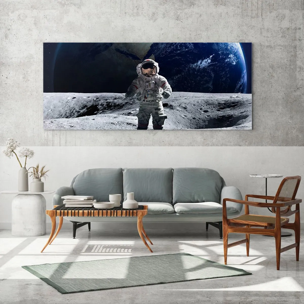 Glass picture - Greetings from the Moon - 90x30 cm